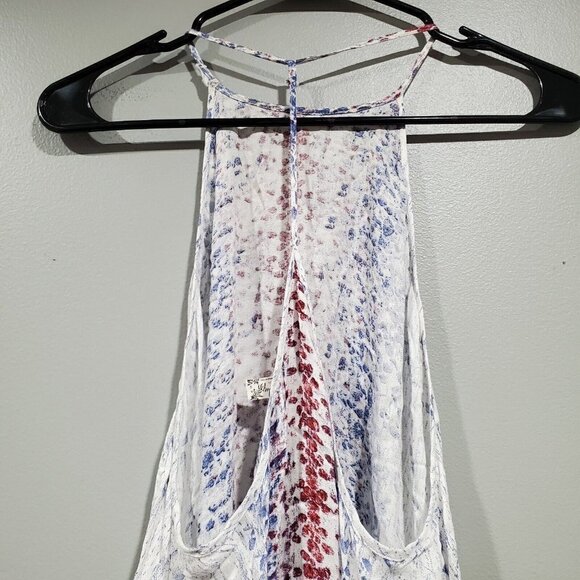 Free People Intimately All Wrapped Up Long Tank Top Blue Red White Open … - Picture 9 of 12